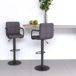 Tabourets de bar lot de 2 taupe tissu