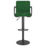 Tabourets de bar lot de 2 vert foncé velours – Image 2