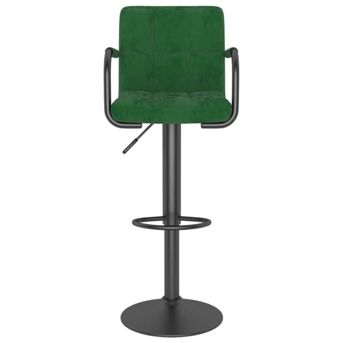 Tabourets de bar lot de 2 vert foncé velours – Image 2