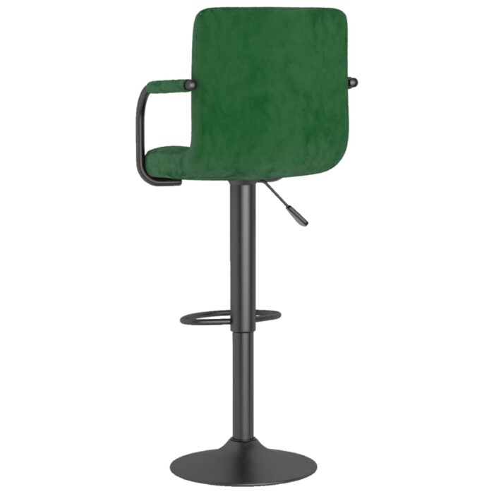 Tabourets de bar lot de 2 vert foncé velours – Image 4