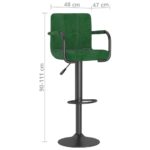 Tabourets de bar lot de 2 vert foncé velours – Image 7