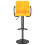 Tabourets de bar lot de 2 jaune moutarde velours – Image 2