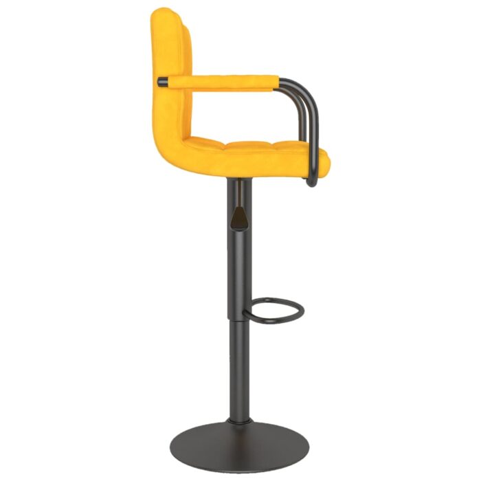 Tabourets de bar lot de 2 jaune moutarde velours – Image 3