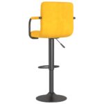 Tabourets de bar lot de 2 jaune moutarde velours – Image 4