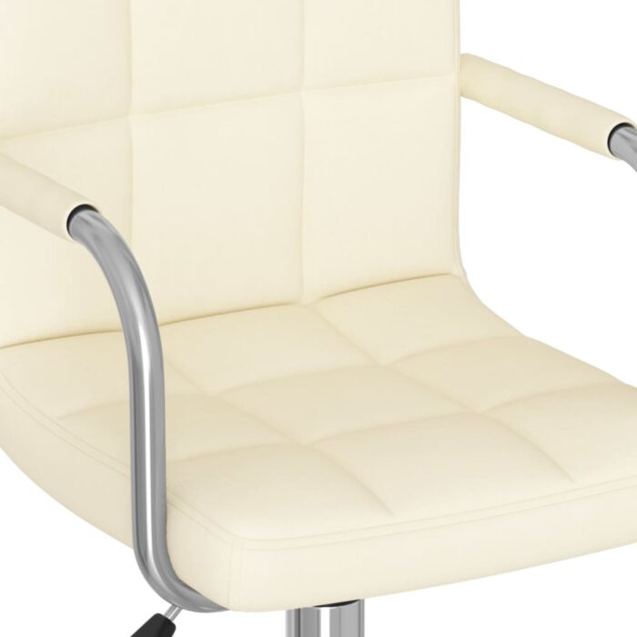 Chaise pivotante de bureau Crème Tissu – Image 6