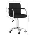 Chaise pivotante de bureau Noir Tissu – Image 7