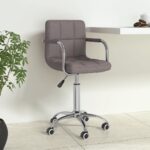 Chaise pivotante de bureau Taupe Tissu