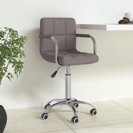 Chaise pivotante de bureau Taupe Tissu