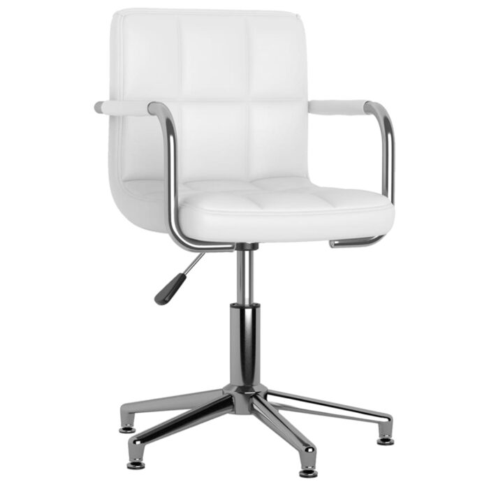 Chaises pivotantes à manger lot de 2 blanc similicuir – Image 2