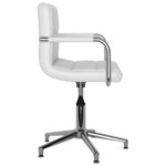 Chaises pivotantes à manger lot de 2 blanc similicuir – Image 4