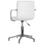 Chaises pivotantes à manger lot de 2 blanc similicuir – Image 5