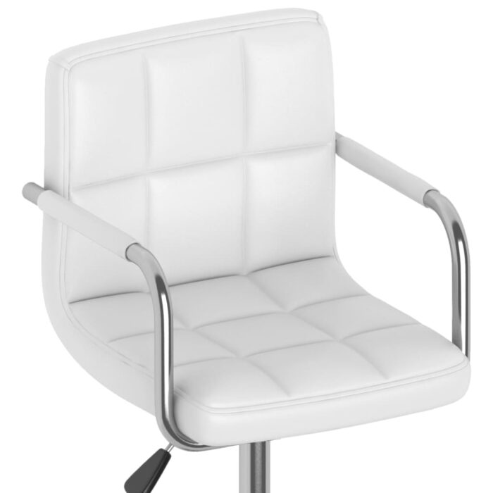 Chaises pivotantes à manger lot de 2 blanc similicuir – Image 7