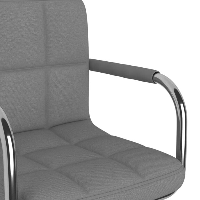 Chaise pivotante de bureau Gris clair Tissu – Image 6