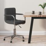 Chaise pivotante de bureau Gris foncé Tissu