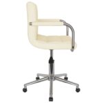 Chaise pivotante de bureau Crème Tissu – Image 3