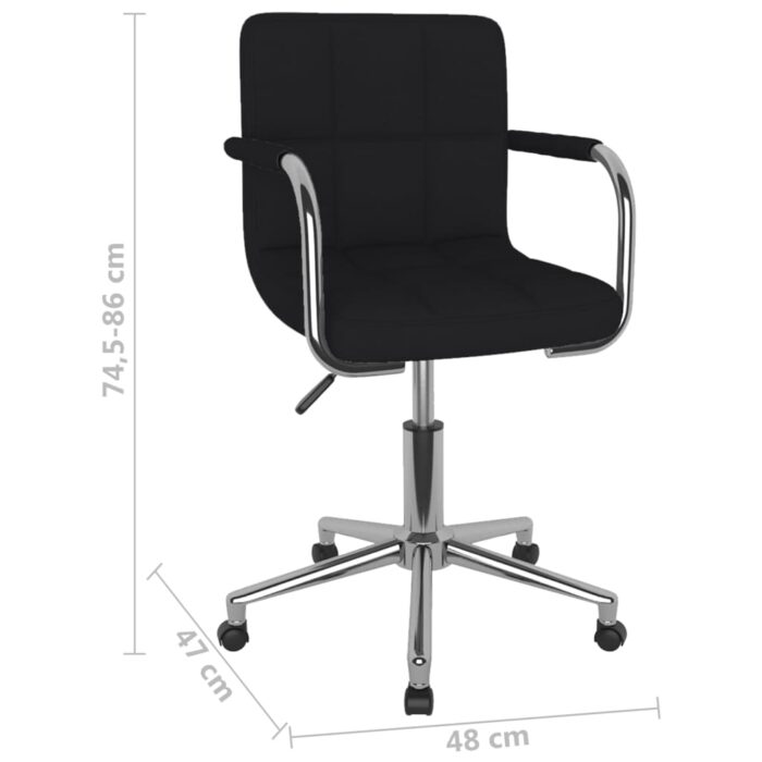 Chaise pivotante de bureau Noir Tissu – Image 7