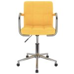 Chaise pivotante de bureau Jaune moutarde Tissu – Image 2