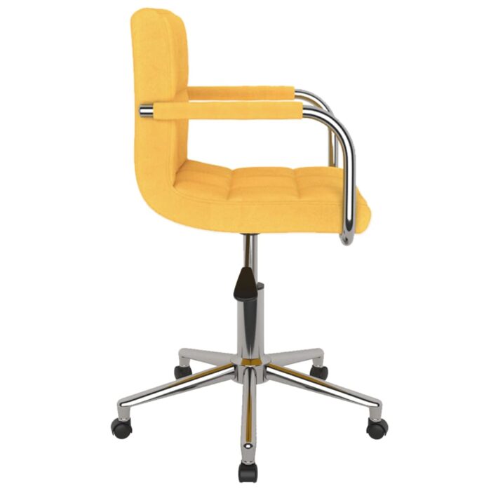 Chaise pivotante de bureau Jaune moutarde Tissu – Image 3