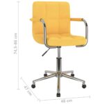Chaise pivotante de bureau Jaune moutarde Tissu – Image 7