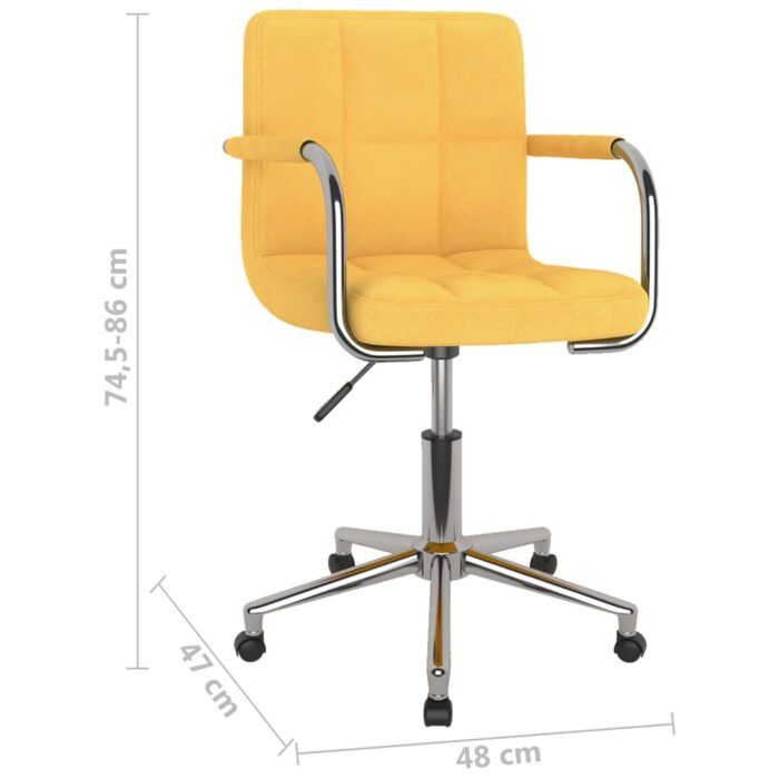 Chaise pivotante de bureau Jaune moutarde Tissu – Image 7