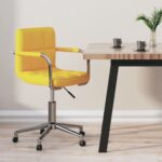 Chaise pivotante de bureau Jaune moutarde Tissu