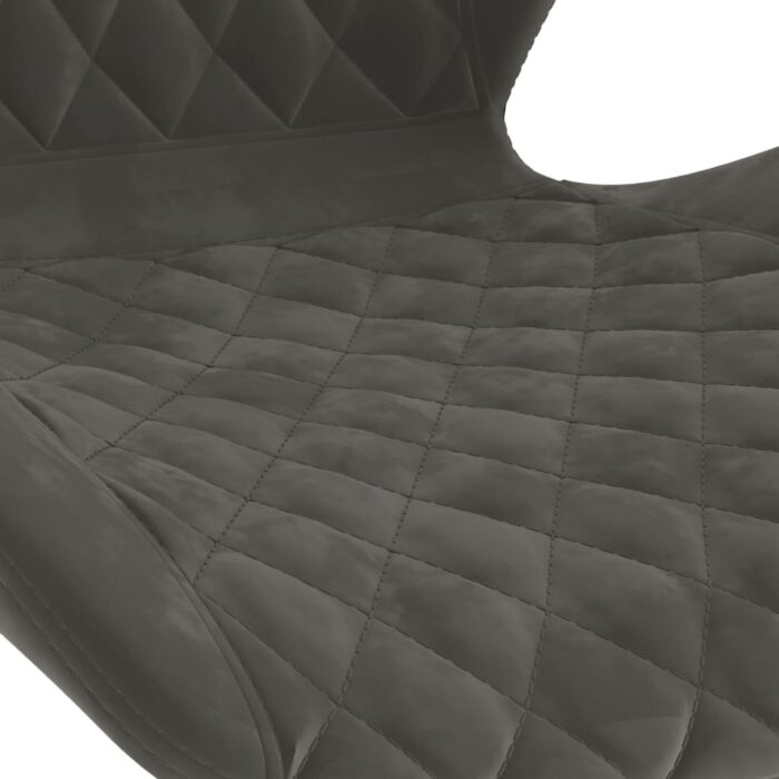 Tabourets de bar lot de 2 gris foncé velours – Image 5