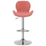 Tabourets de bar lot de 2 rose velours – Image 2
