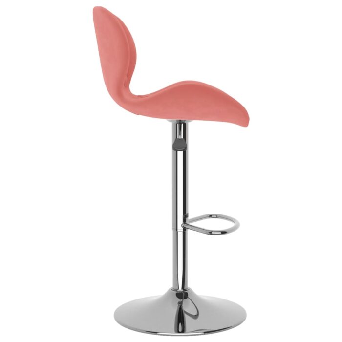 Tabourets de bar lot de 2 rose velours – Image 3
