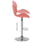 Tabourets de bar lot de 2 rose velours – Image 6