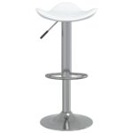 Tabourets de bar lot de 2 blanc acier chromé et cuir artificiel – Image 3