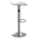 Tabourets de bar lot de 2 blanc acier chromé et cuir artificiel – Image 4