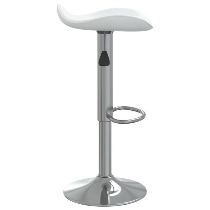 Tabourets de bar lot de 2 blanc acier chromé et cuir artificiel – Image 4