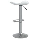 Tabourets de bar lot de 2 blanc acier chromé et cuir artificiel – Image 5