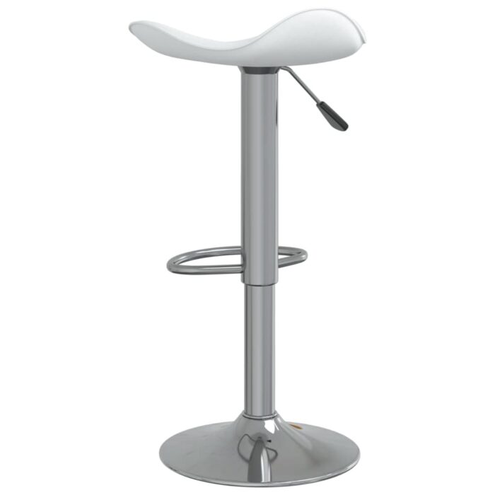 Tabourets de bar lot de 2 blanc acier chromé et cuir artificiel – Image 5