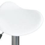 Tabourets de bar lot de 2 blanc acier chromé et cuir artificiel – Image 6