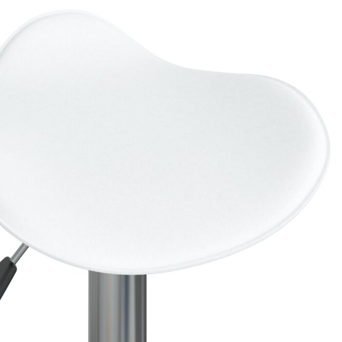 Tabourets de bar lot de 2 blanc acier chromé et cuir artificiel – Image 6