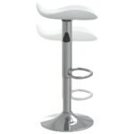 Tabourets de bar lot de 2 blanc acier chromé et cuir artificiel – Image 7