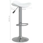 Tabourets de bar lot de 2 blanc acier chromé et cuir artificiel – Image 8