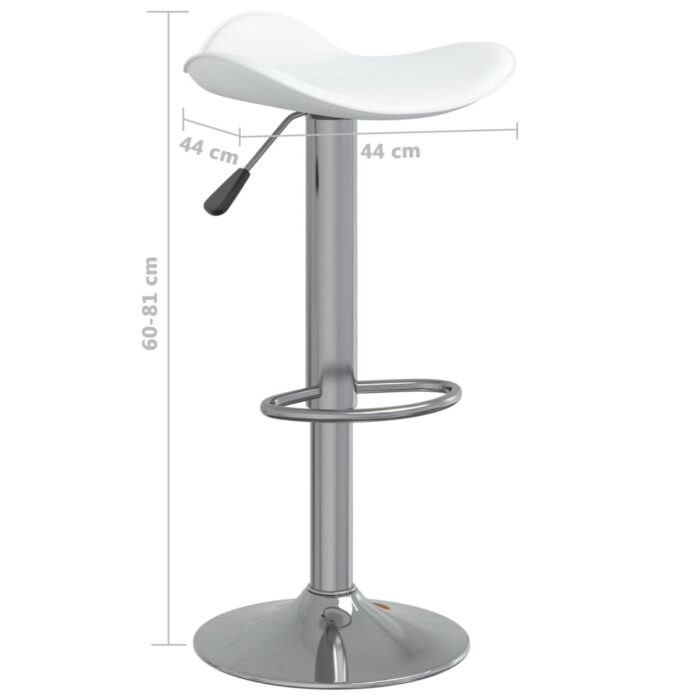 Tabourets de bar lot de 2 blanc acier chromé et cuir artificiel – Image 8