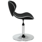 Chaises à manger lot de 2 noir similicuir – Image 4