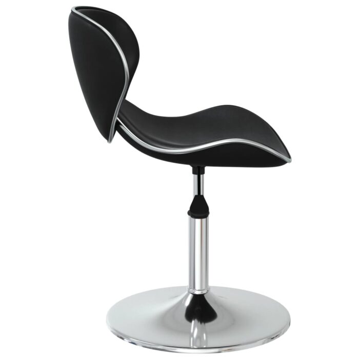 Chaises à manger lot de 2 noir similicuir – Image 4