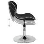 Chaises à manger lot de 2 noir similicuir – Image 5