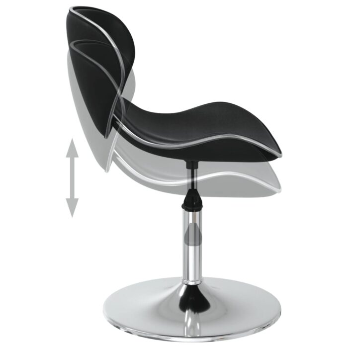 Chaises à manger lot de 2 noir similicuir – Image 5