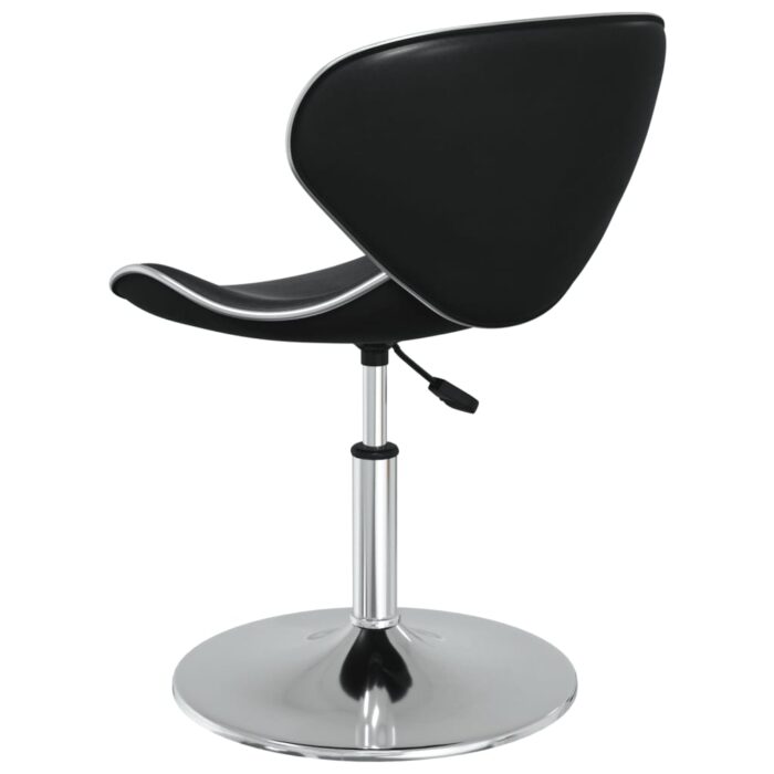 Chaises à manger lot de 2 noir similicuir – Image 6