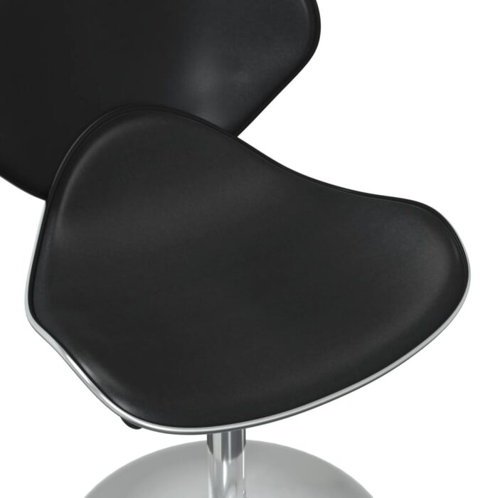 Chaises à manger lot de 2 noir similicuir – Image 7
