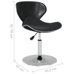 Chaises à manger lot de 2 noir similicuir – Image 8