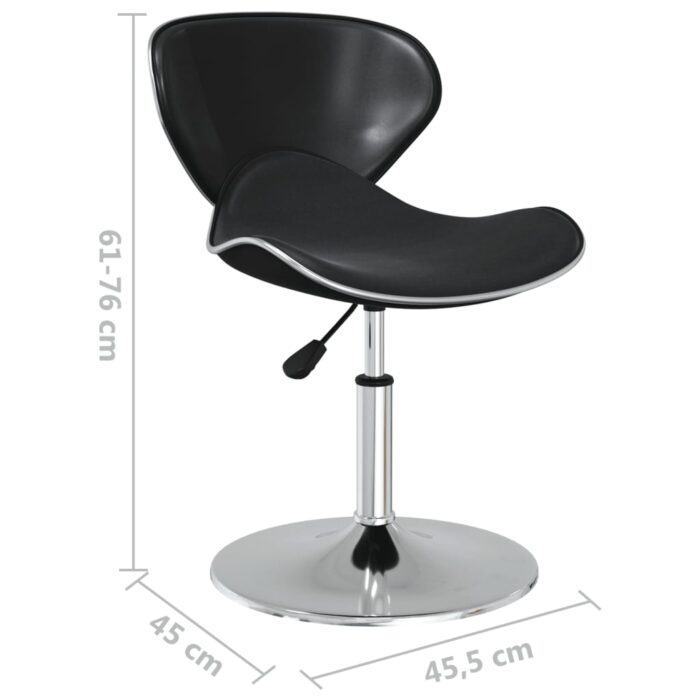 Chaises à manger lot de 2 noir similicuir – Image 8