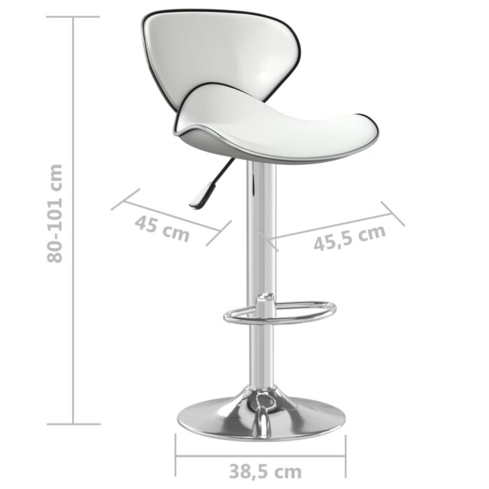 Tabouret de bar Blanc Similicuir – Image 7