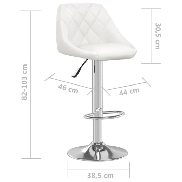 Tabouret de bar Blanc Similicuir – Image 6