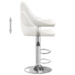 Tabourets de bar lot de 2 blanc similicuir – Image 5